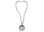 Lange Kette "Meret", Damen, Gr. onesize, PTFE-Kunststoff, schwarz, COLLEZIONE ALESSANDRO, Basic, Halsketten, mit rundem maritinem Anhänger und Rindslederband