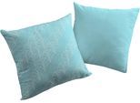 Dekokissen ADAM "Argentinian Criolla", blau (türkis, geblümt), B:50cm L:50cm, Baumwolle, Dekokissen_Sitzkissen_Kissenhüllen, mit Palmenmuster, Wendekissenhülle ohne Füllung, 1 Stück