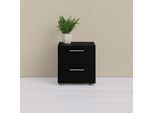 Nachtkommode INOSIGN "Pepe, Nachttisch, Nachtschrank, Beistelltisch", schwarz, B:40cm H:42,3cm T:40,3cm, Holzwerkstoff, Sideboards, mit 2 Schubläden, Breite 40, Höhe 42 cm
