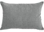 Kissenhülle DONE. "Touch", silber (silberfarben), B:60cm L:40cm, Polyester, Acetat, Obermaterial: 57% Polyacryl, 43% Polyester, Kissenbezüge, Einfarbige Kissenhülle aus weichem Bouclé-Stoff