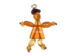 Kettenanhänger FIRETTI "Schmuck Geschenk Halsschmuck Anhänger für Halskette Bernstein Puppe", orange (gelbgoldfarben, gelb, braun, gelb, braun), Schmuckanhänger, Damen, Messing, 15 g, Kettenanhänger, Made in Germany - mit Bernstein