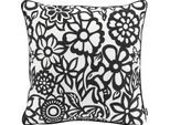Dekokissen H.O.C.K. "Paloma", schwarz (schwarz, geblümt), B:50cm H:10cm L:50cm, Polyacryl, Dekokissen_Sitzkissen_Kissenhüllen, Kissenhülle mit Füllung, 1 Stück, in Blumen-Optik