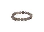 Armband FIRETTI "Schmuck Geschenk Facettschliff", grau (grau, grau), Armbänder, Damen, 18cm, Silikon Stein, Silikon, Stein, Armband, Made in Germany - mit Labradorit oder facettiertem Quarz
