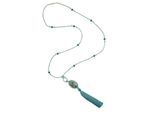 Lange Kette "Mailand", Damen, Gr. onesize, Glas, blau (türkis), COLLEZIONE ALESSANDRO, Basic, Halsketten, mit echten Glasperlen