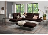 Ecksofa W.SCHILLIG "broadway, Designsofa, mit tollem Sitzkomfort, L-Form", braun (mocca z69), B:284cm H:94cm T:224cm, Longlife Xtra-Leder Z69: Das feinnarbige, gedeckte Softleder Z69 besticht durch seine außergewöhnliche Weichheit im trendigen »Vintage-Look«, Hautstärke 0, 9 - 1, 1 mm, Sofas, Ecksofa, Sitztiefenverstellung, Kopfteil- & Seitenteilverstellung, Breite 284cm