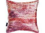 Dekokissen DONE. "Glam Colour", rot (rost, blutrot, brombeer, meliert), B:45cm L:45cm, Polyester, Dekokissen_Sitzkissen_Kissenhüllen, Reißverschluss, Ohne Füllung, meliert