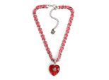 Kette mit Anhänger ALLGÄU REBELL "Hilke", Damen, Gr. onesize, Metall, rot, Basic, Halsketten, mit Polyacrylstein