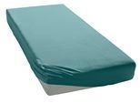 Spannbettlaken ELEGANTE "Mako-Jersey", blau (aqua), 1 Stk., Mako-Jersey, 100x190-200 28cm, Mako-Jersey, Obermaterial: 97% Baumwolle, 3% Elasthan, Bettlaken, Spannbettlaken, in hochwertiger Qualität mit Elasthan-Anteil