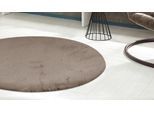 Teppich PADIRO "Rabbit Light 525", grau (taupe), H:26mm Ø:120cm, Polyester, Teppiche, Teppich
