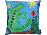Dekokissen APELT "Neo" Gr. 1, bunt (bunt, blau, grün, gemustert), B:46cm L:46cm, Baumwolle, Polyester, Dekokissen_Sitzkissen_Kissenhüllen, Kissenhülle ohne Füllung, 1 Stück
