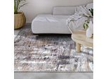 Teppich ELLE DECORATION "Malard", grau (anthrazit), B:80cm H:5mm L:150cm, Polyester, Teppiche, Teppich, Kurzflor, Anti Rutsch, Vintage, Modern, Wohnzimmer, Flur