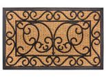 Fußmatte HANSE HOME "Rechteckig, Türmatte", braun (schwarz, braun), B:45cm H:8mm L:75cm, Gummi, Kokos, Teppiche, Fußmatte, Kokos, Gummi, Schmutzfangmatte, Outdoor, Rutschfest, Innen, Kokosmatte