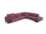 Ecksofa EGOITALIANO "Beverly, extravangantes Designsofa mit erstklassigem Sitzkomfort", lila (violett), B:378cm H:95cm T:282cm, Sofas, Ecksofa, wahlweise mit elektrischer Relaxfunktion, Kopfteilverstellung