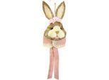 Dekofigur I.GE.A. "Tierfigur Bast-Hasenkopf Hase Osterhasen Deko Ostern Osterdeko", rosa, B:16cm H:60cm, Baumwolle, sonstige Fasern, Dekofiguren, Türdeko Wanddeko Osterfigur Frühlingsdeko Dekohase Skulptur Frühling