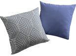 Dekokissen ADAM "Easy Diamond", blau (dunkelblau, gemustert), B:40cm L:40cm, Baumwolle, Dekokissen_Sitzkissen_Kissenhüllen, Reißverschluss, gemustert, Wendekissenhülle ohne Füllung, 1 Stück