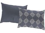 Dekokissen ADAM "Romantic Puligny A", blau (blau, ornamente), B:60cm L:40cm, Baumwolle, Dekokissen_Sitzkissen_Kissenhüllen, mit großen Ornamenten, Wendekissenhülle ohne Füllung, 1 Stück