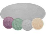 Teppich ANDIAMO "Arezzo", grau, H:16mm Ø:67cm, Polyester, Teppiche, Teppich, Uni Farben, weicher Flor, waschbar, ideal im Wohnzimmer & Schlafzimmer