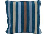 Dekokissen H.O.C.K. "Karoo", blau (blau, denimblau, dunkelblau, hellblau, blau, gestreift), B:50cm H:10cm L:50cm, Baumwolle, Polyacryl, Polyester, Dekokissen_Sitzkissen_Kissenhüllen, im Streifenlook, Kissenhülle mit Füllung, 1 Stück