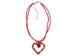 Kette mit Anhänger ALLGÄU REBELL "Berta", Damen, Gr. onesize, Metall, rot, Basic, Halsketten, mit Herzanhänger