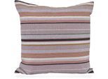 Dekokissen H.O.C.K. "Mary", lila (flieder, hellgrau, schwarz, gestreift), B:60cm H:10cm L:60cm, Baumwolle, Polyester, Dekokissen_Sitzkissen_Kissenhüllen, Rückenkissen inkl. Füllung, 60x60cm, Dekokissen Streifen, pink