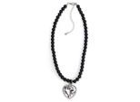 Kette mit Anhänger ALLGÄU REBELL "Sissi", Damen, Gr. onesize, PTFE-Kunststoff, schwarz, Basic, Halsketten, mit Herzanhänger