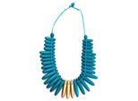 Kette mit Anhänger "Maresa", Damen, Gr. onesize, Holz, blau, COLLEZIONE ALESSANDRO, Basic, Halsketten, mit länglichen Holzperlen