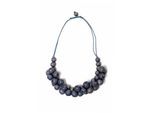 Kette mit Anhänger "Lea", Damen, Gr. onesize, Holz, blau, COLLEZIONE ALESSANDRO, Basic, Halsketten, handgeknotete Holzkugeln