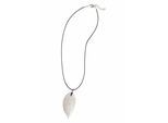 Kette mit Anhänger FIRETTI "mit großem Blatt-Anhänger", schwarz (metallfarben, schwarz), Halsketten, Damen, Metall Polyurethan, L: 50, Metall, Polyurethan