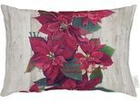 Dekokissen APELT "2600" Gr. 1, rot (rot, grün, bedruckt), B:35cm L:50cm, Baumwolle, Polyester, Dekokissen_Sitzkissen_Kissenhüllen, Kissenhülle mit Füllung, 1 Stück