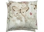Dekokissen GO-DE "Klara", rosa (creme, braun, rose, gemustert), B:48cm H:12cm L:48cm, Baumwolle, Polyester, Dekokissen_Sitzkissen_Kissenhüllen, 2er Set