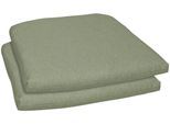 Sitzkissen GO-DE "Selina", grün, B:40cm H:5cm L:45cm, Polyester, Dekokissen_Sitzkissen_Kissenhüllen, Sitzkissen, 2er Set, 45/46x40 cm