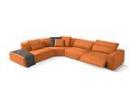 Ecksofa EGOITALIANO "Beverly, extravangantes Designsofa mit erstklassigem Sitzkomfort", orange, B:378cm H:95cm T:282cm, Sofas, Ecksofa, wahlweise mit elektrischer Relaxfunktion, Kopfteilverstellung