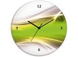 Wanduhr ARTLAND "Kreatives Element", grün, T:1,8cm, Wanduhren, Wanduhr, wahlweise mit Quarz- oder Funkuhrwerk, lautlos ohne Tickgeräusche