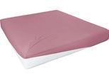 Spannbettlaken PRIMERA "Elasthan-Feinjersey", rot (rosenholz), 1 Stk., Jersey-Elasthan, 180-200x200 28cm, Jersey-Elasthan, Obermaterial: 95% Baumwolle, 5% Elasthan, Bettlaken, Spannbettlaken, PREMIUM, aus 95% gekämmter Baumwolle und 5% Elasthan, bis 28 cm Höhe