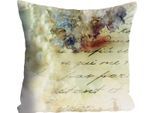 Dekokissen QUEENCE "»Handschrift«", bunt (bunt, bedruckt), B:40cm L:40cm, Polyester, Dekokissen_Sitzkissen_Kissenhüllen, Kissenhülle ohne Füllung, 1 Stück