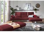 Ecksofa W.SCHILLIG "broadway, Designsofa mit tollem Sitzkomfort, L-Form", rot (burgundy z69), B:291cm H:94cm T:164cm, Longlife Xtra-Leder Z69: Das feinnarbige, gedeckte Softleder Z69 besticht durch seine außergewöhnliche Weichheit im trendigen »Vintage-Look«, Hautstärke 0, 9 - 1, 1 mm, Sofas, Ecksofa, Sitztiefenverstellung, Kopfteil- & Seitenteilverstellung, Breite 291cm