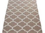 Teppich PACO HOME "Varadero 463", beige, B:60cm H:4mm L:100cm, Baumwolle, Polyester, Teppiche, Teppich, 3D-Design, Kurzflor, Wohnzimmer