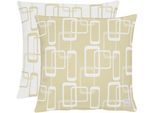 Dekokissen APELT "3966" Gr. 1, beige (beige, weiß, gemustert), B:46cm H:0,1cm L:46cm, Baumwolle, Dekokissen_Sitzkissen_Kissenhüllen, Wendekissenhülle ohne Füllung, 1 Stück