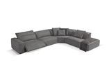 Ecksofa EGOITALIANO "Beverly, extravangantes Designsofa mit erstklassigem Sitzkomfort", grau (steingrau), B:378cm H:95cm T:282cm, Luxus-Micofaser Lederoptik (100% Polyester) ist ein neues technisches Gewebe mit einem visuellen und taktilen Aspekt, der dem Nubuk sehr nahe kommt, mit innovativen Eigenschaften. Seine außerordentliche Weichheit kommt von einem exklusiven Produktionsprozess, der Unrein