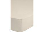 Spannbettlaken GOOD MORNING "Jersey Spannbettlaken", beige (ecru), B:90cm L:220cm, Jersey, Obermaterial: 100% Baumwolle, Bettlaken, Spannbettlaken, 100% Baumwolle, Jersey, Rundumgummi, bis 25 cm höhe, 90/100x200, Weiß