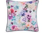 Dekokissen DESCANSO "Anamin", bunt (multi, geblümt), B:48cm L:48cm, Polyester, Dekokissen_Sitzkissen_Kissenhüllen, Mit Füllung, 1 Stück, Mit Biese, 30x60, Wendeoptik, Weich, Blumen
