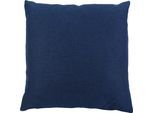 Dekokissen GÖZZE "Milano", blau (dunkelblau, unifarben), B:50cm L:50cm, Polyester, Dekokissen_Sitzkissen_Kissenhüllen, mit Reißverschluss, Kissenhüle ohne Füllung, 2 Stück