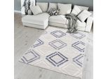 Teppich SANAT "Evra 7006", grau, B:80cm H:22mm L:150cm, Kunstfaser, Teppiche, Teppich, Wohnzimmer, Kurzflor, modern, Läufer