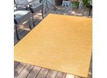 Outdoorteppich CARPET CITY "PALM 2778", gelb, B:60cm H:5mm L:110cm, Polypropylen, Teppiche, Outdoorteppich, Läufer, Wetterfest & UV-beständig, für Balkon, Terrasse, Küche, flach