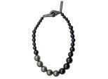 Kette mit Anhänger "Delia", Damen, Gr. onesize, Kunstfaser, schwarz, COLLEZIONE ALESSANDRO, Basic, Halsketten, Perlen in verschiedenen Größen