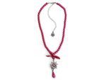 Kette mit Anhänger ALLGÄU REBELL "Sonia", Damen, Gr. onesize, Glas, pink, Basic, Halsketten, mit Edelweiß Anhänger
