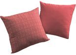 Dekokissen ADAM "Graphic Ventus", rot (dunkelrot, gemustert), B:50cm L:50cm, Baumwolle, Dekokissen_Sitzkissen_Kissenhüllen, mit feiner Struktur, Wendekissenhülle ohne Füllung, 1 Stück