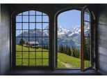 Wandsticker QUEENCE "Südtirol", bunt, B:60cm H:40cm, Vinyl, Wandtattoos, Wandsticker, Wandbild, selbstklebend, 3D, Fenster