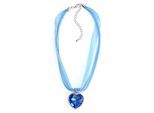 Kette mit Anhänger ALLGÄU REBELL "Gitti", Damen, Gr. onesize, Metall, blau, Basic, Halsketten, mit Herzanhänger