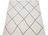 Teppich PACO HOME "Haral 786", weiß, B:80cm H:9mm L:150cm, Polyester, Polypropylen, Teppiche, Teppich, Kurzflor, Scandi Design, Rauten Motiv
